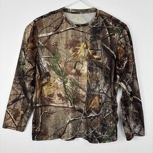 Realtree Mens Camo Shirt XL Long Slv Lightweight Base Hunting Performance AP HD